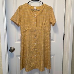2/$14 - NWT Yellow Plaid Dress